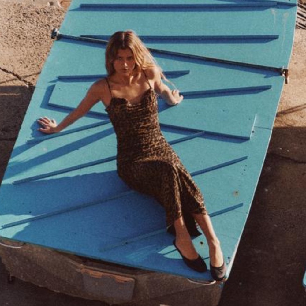 Zara Brown Leopard Midi Slip Dress